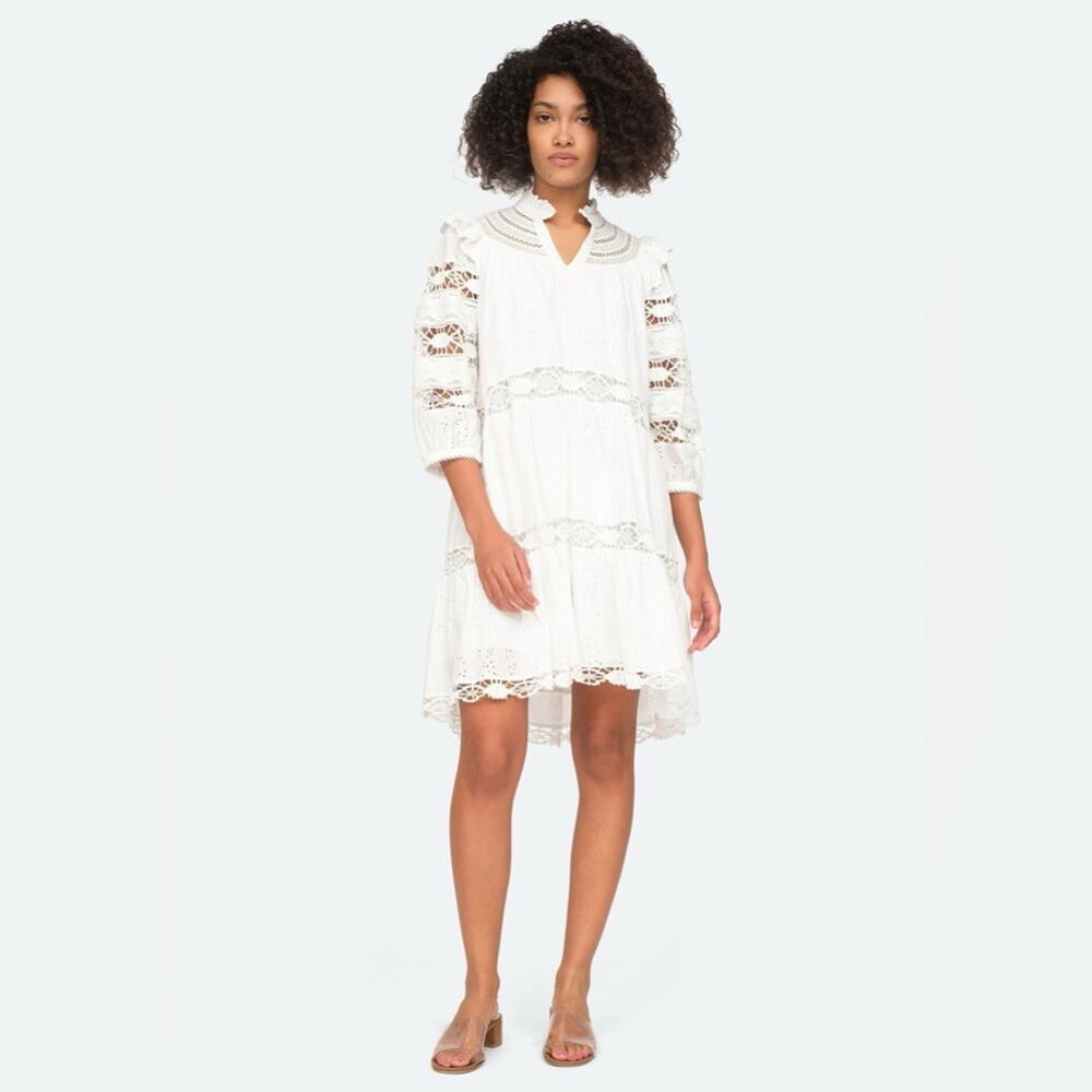 Sea New York Lea Lace Eyelet Mini Dress Size 4